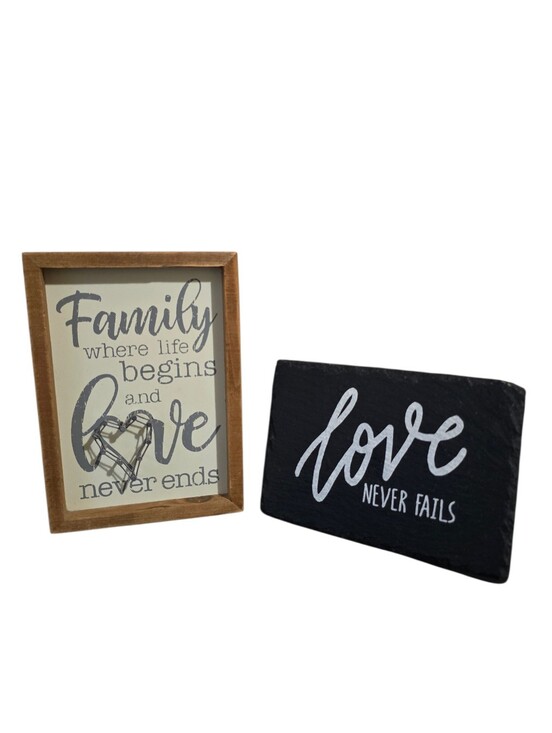 Hobby Lobby Other - 2 Items Hobby Lobby & Kathy Black/Brown/Slate 'Family' and 'Love' Signs, Wedding